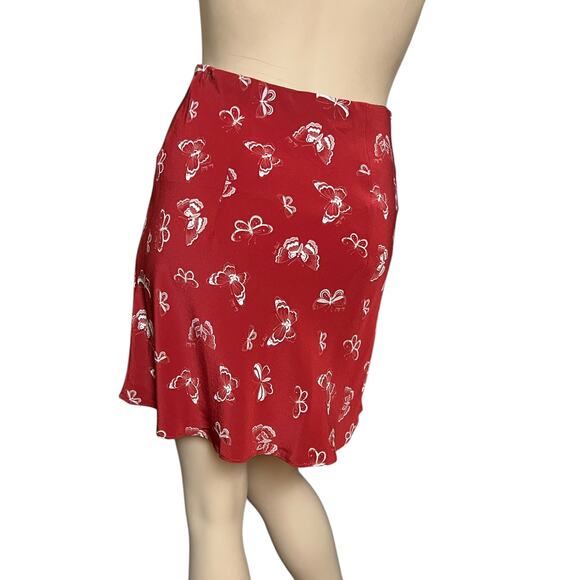 Realisation 100% Silk Par Cookies Mini Skirt S Butterfly Print Elastic Waist - Picture 7 of 9